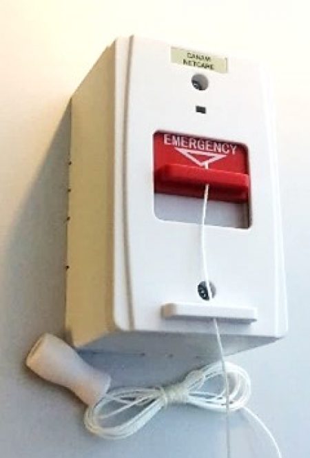 Nurse call pull cord used with emergency call system in medical centres
